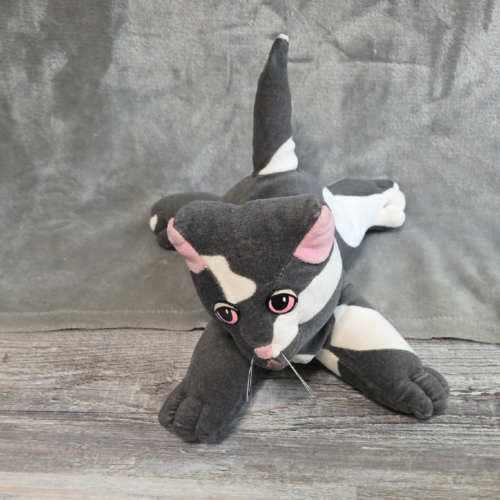 Tonka Black and White Cat Plush Toy